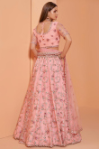 Pastel Pink Net Embroidered Bridesmaid Lehenga 