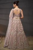 Pastel Pink Net Lehenga with Sequins Work for Reception 