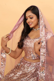 Pastel Pink Sequins Embroidered Satin Party Wear Lehenga 