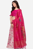 Pastel Pink Silk Digital print A-Line Style Lehenga