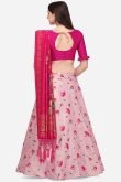 Pastel Pink Silk Digital print A-Line Style Lehenga