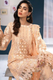 Light Peach Embroidered Georgette Trouser Suit