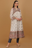 Ivory Georgette Embroidered Trouser Suit for Wedding & Party