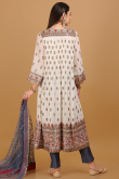 Ivory Georgette Embroidered Trouser Suit for Wedding & Party