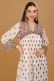 Ivory Georgette Embroidered Trouser Suit for Wedding & Party