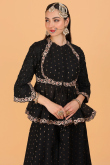 Chanderi Black Zari Weaved Sharara Suit 