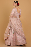 Bridal Wear Salmon Peach Embroidered Silk Lehenga 
