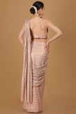 Pale Pink Georgette Lurex Thread Weaved Fancy Wedding Saree