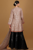 Black Georgette Embroidered Jacket Style Palazzo Suit