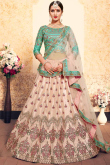Green Satin Choli With Satin Lehenga 