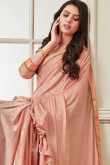 Peach Color Silk Saree With Silk Blouse