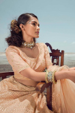A Line Lehenga in Georgette Peach for Bridesmaid 