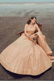 A Line Lehenga in Georgette Peach for Bridesmaid 