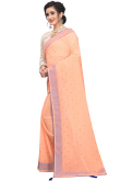 Peach Georgette Saree With Georgette Blouse