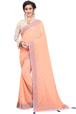 Peach Georgette Saree With Georgette Blouse