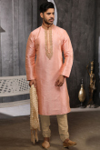 Peach Kurta Churidar for Wedding & Party