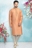 Peach Kurta With Churidar for Wedding & Party