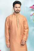 Peach Kurta With Churidar for Wedding & Party