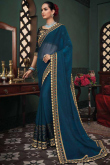Peacock Blue Indian Wear Georgette Saree