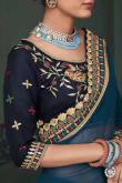 Peacock Blue Indian Wear Georgette Saree