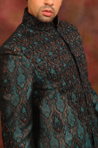 Peacock Green Silk Embroidered Men Sherwani