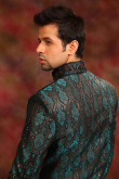 Peacock Green Silk Embroidered Men Sherwani