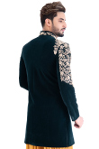 Peacock Green Velvet Sherwani With Dhoti Pant