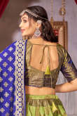 Pear Green Art Silk Zari Weaved Flared Style Lehenga 
