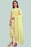 Pear Green Chanderi Churidar Churidar Suit