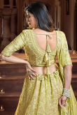 Pear Green Georgette Embroidered Mehndi Lehenga
