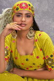 Pear Green Georgette Sequins Embroidered Lehenga