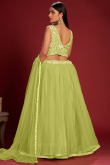 Pear Green Net Lehenga With Embroidered Belt
