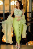 Pear Green Silk Embroidered Lehenga