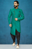 Persian Green Dupion Silk Men's Sherwani
