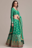 Lehenga in Jacquard Persian Green for Sangeet