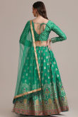 Lehenga in Jacquard Persian Green for Sangeet