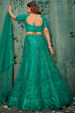 Persian Green Net Lehenga With Sequins Work For Weddings