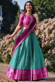 Persian Green Silk Woven Zari A-line style Lehenga