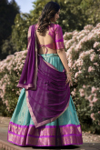 Persian Green Silk Woven Zari A-line style Lehenga