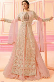 Elegant Net Anarkali Suit In Pink Color 