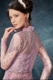 Gorgeous Pink Net Anarkali Suit With Resham Work