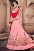 Pink Silk Embroidered Anarkali Suit