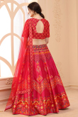 Pink Art Silk Digital Printed Designer Party Wear Lehenga