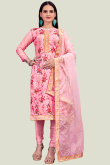 Pink Chanderi Churidar Churidar Suit