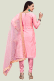 Pink Chanderi Churidar Churidar Suit