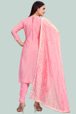 Pink Chanderi Silk Straight Cut Churidar Suit