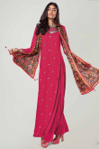 Attractive Pink Silk Anarkali Suit 