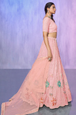 Pink Party Wear Embroidered Net Lehenga For Bridesmaid