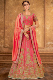 Pink Silk Embroidered Lehenga