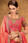 Pink Silk Embroidered Lehenga